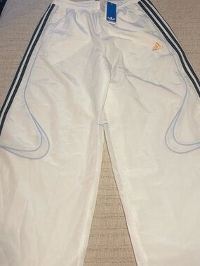 adidas White Teamgeist TP Pants with Black Logo Tag
